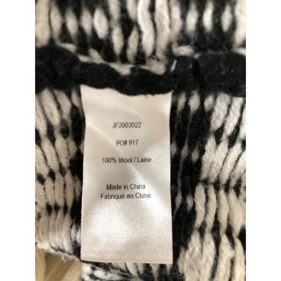 Jason Wu Graphic Sweater Geometric Chunky Knit Wool Oversized Top Black White M - Picture 7 of 10